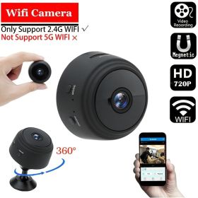1pc A9 Mini Camera; HD 720P 2.4G Wifi IP Camera; Night Vision; Smart Home Security Wireless Mini Camcorder; Mobile Remote View Video Surveillance