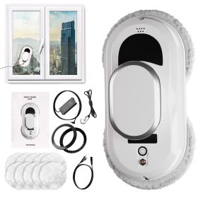 Automatic Window Cleaner Robot W100 (11.8x5.9x4.9_inches) - 3 Cleaning Modes & 10 Cloth Pads