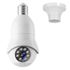 E27 WiFi Bulb Camera 1080P FHD WiFi IP Pan Tilt Security Surveillance Camera with Two Way Audio Night Vision Flood Light Motion Tracking Siren Fu