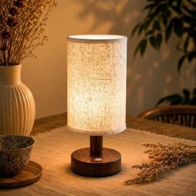 Mini Cordless Bedside Lamp, Touch Rechargeable LED Night Light (Option: BROWN)