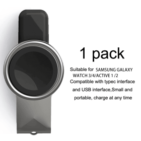 Fast Magnetic Charger For Samsung Galaxy Watch 5/4/3 Active 1 2 Charging 38/40/41/46mm Samsung Watch Power Supply Adapte (Color: Black, Ships From: China)