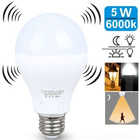 LED LIGHT BULB W/ RADAR MOTION SENSOR 180 Deg 5w/50 Watts (Color: WARM WHITE (SUN SET), Pack: 6-PACK)