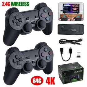 Wireless H  DMI 4K TV Game Stick Console 20000  Built-in Games &2 Wireless Gamepad (Option: A)